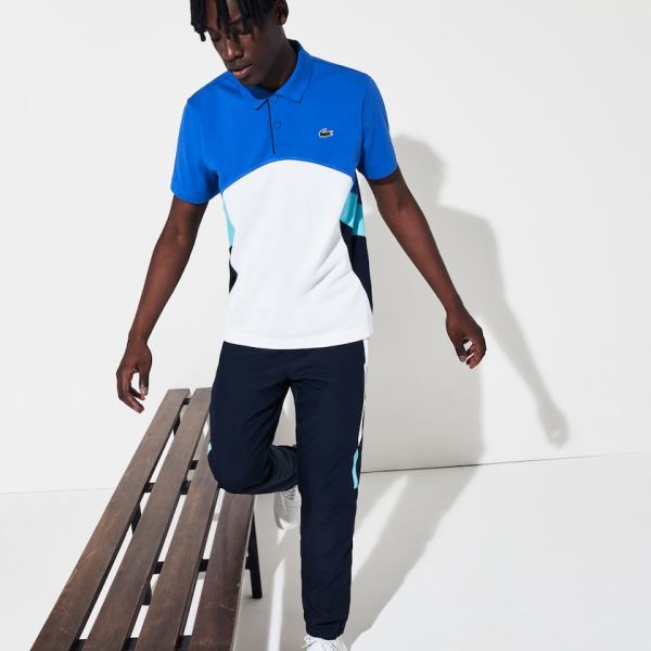 Lacoste SPORT Colorblock Performance Polo - Polo Pánské Blankyt / Bílé / Tmavě Blankyt Blankyt / Tyr